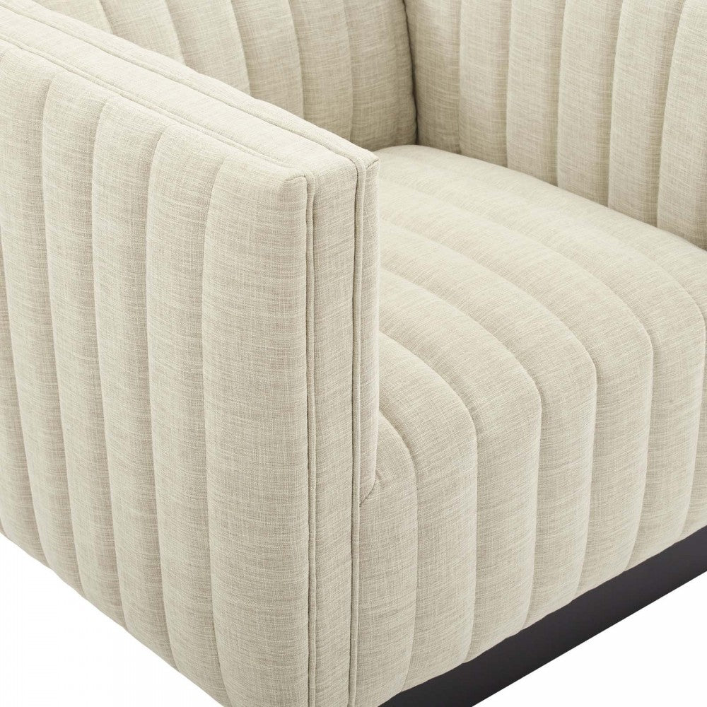 Conjure Tufted Upholstered Fabric Armchair, Beige