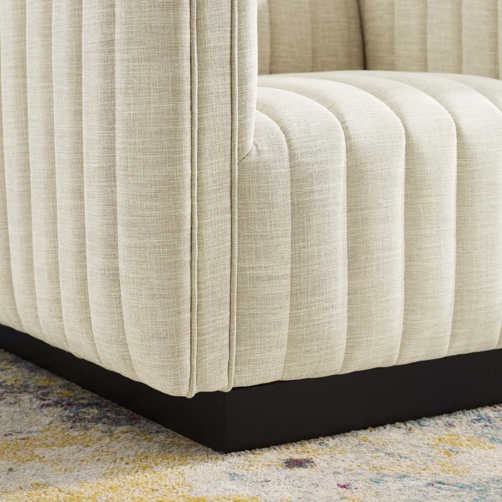 Conjure Tufted Upholstered Fabric Armchair, Beige