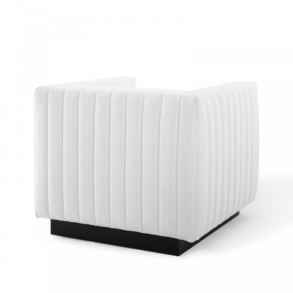 Conjure Tufted Upholstered Fabric Armchair, White