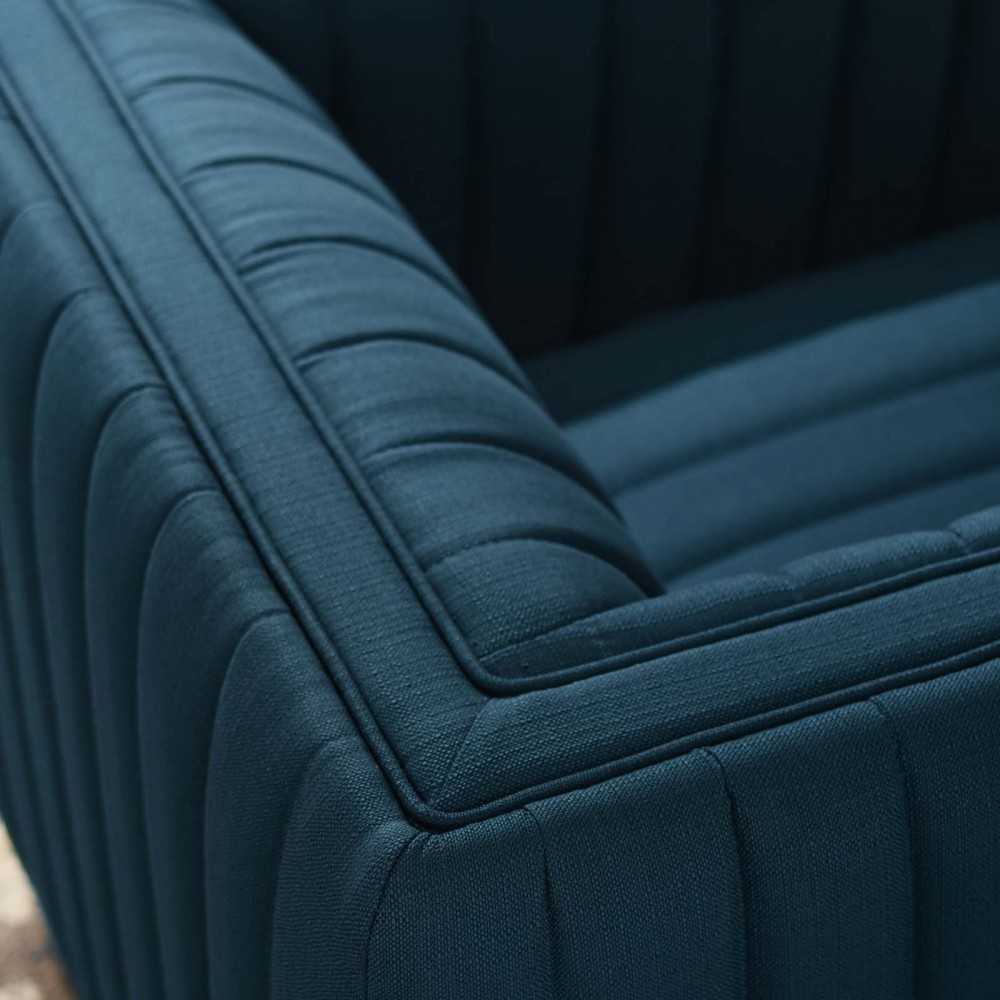 Conjure Tufted Upholstered Fabric Armchair, Azure