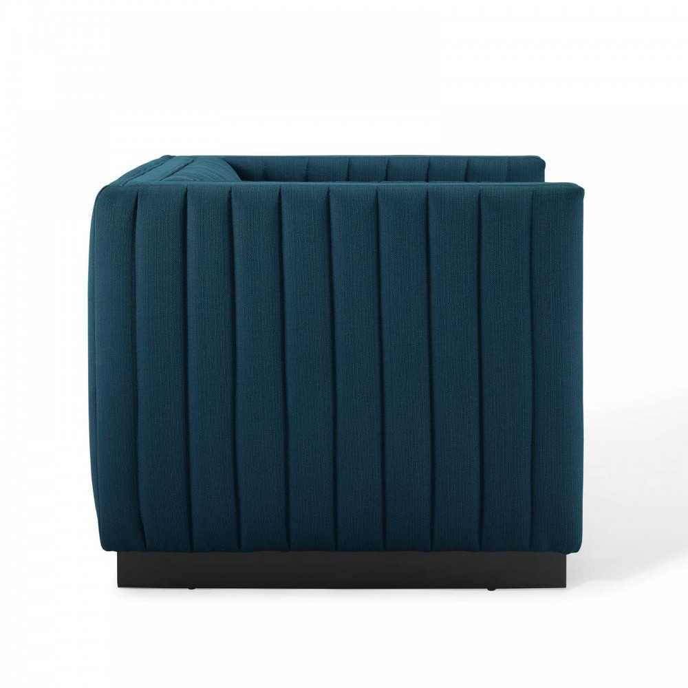 Conjure Tufted Upholstered Fabric Armchair, Azure