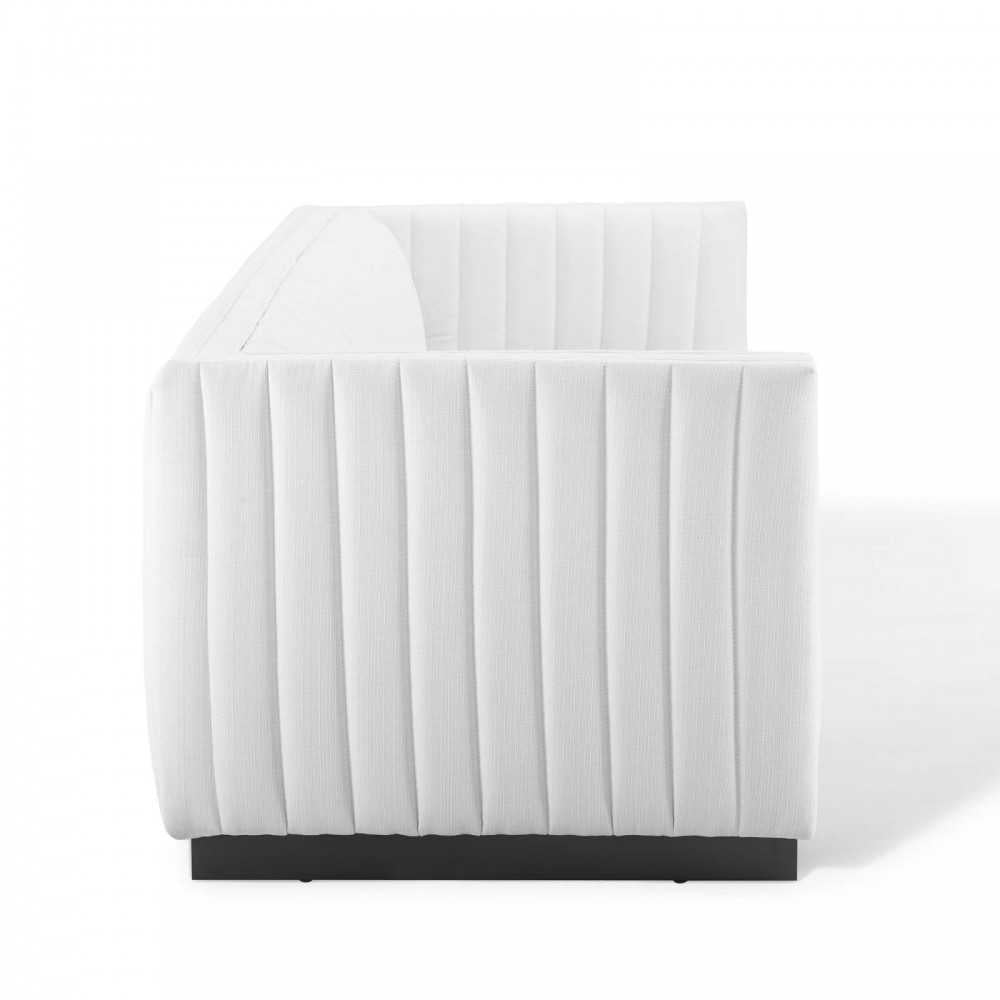Conjure Tufted Upholstered Fabric Sofa, White