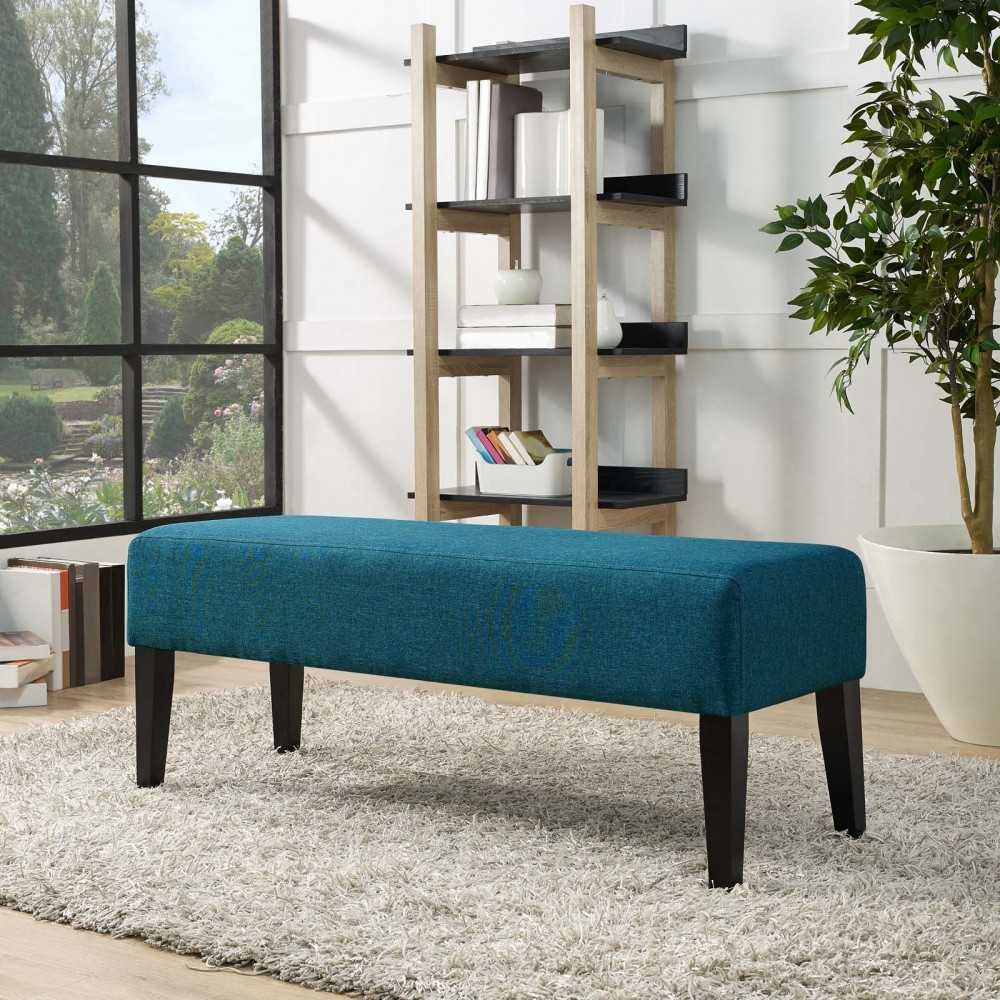 Connect Upholstered Fabric Bench, Teal