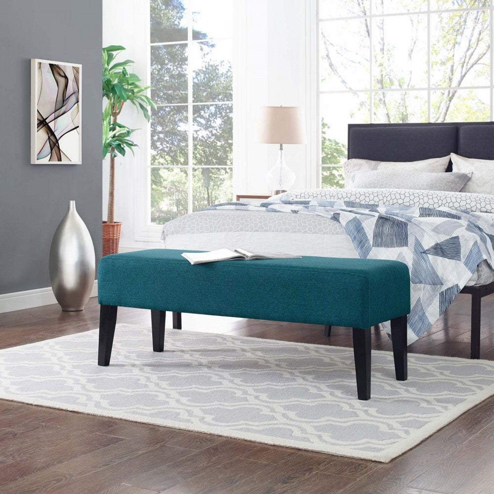 Connect Upholstered Fabric Bench, Teal