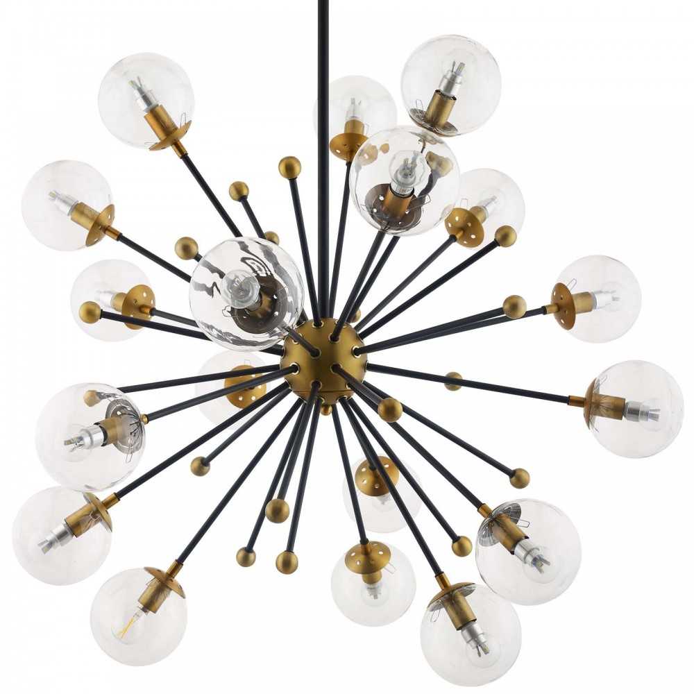 Constellation Clear Glass and Brass Ceiling Light Pendant Chandelier