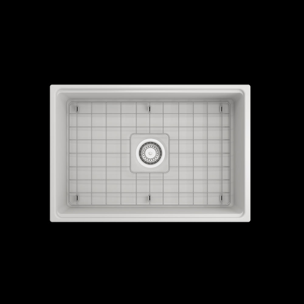Contempo Step-Rim Apron Front Fireclay 27 in. in Matte White