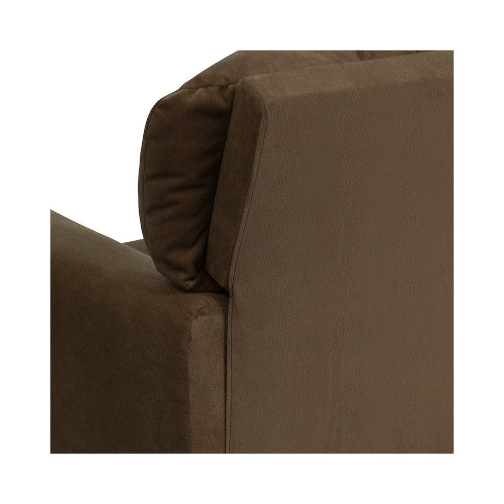 Contemporary Brown Microfiber Kids Recliner with Cup Holder
