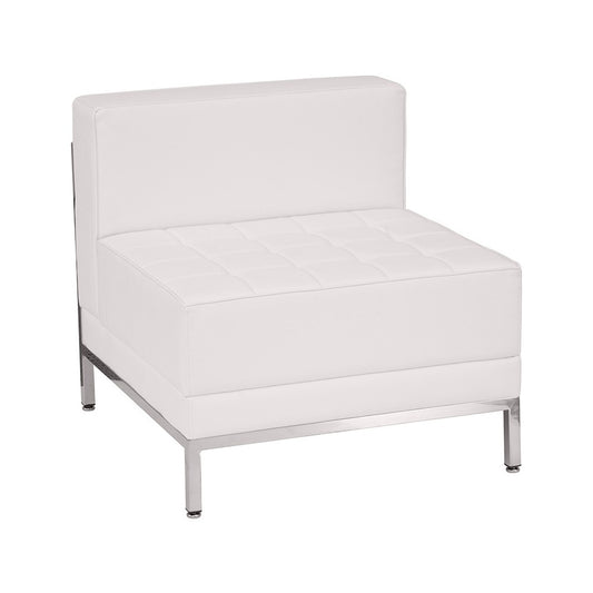 Contemporary Melrose White LeatherSoft Middle Chair