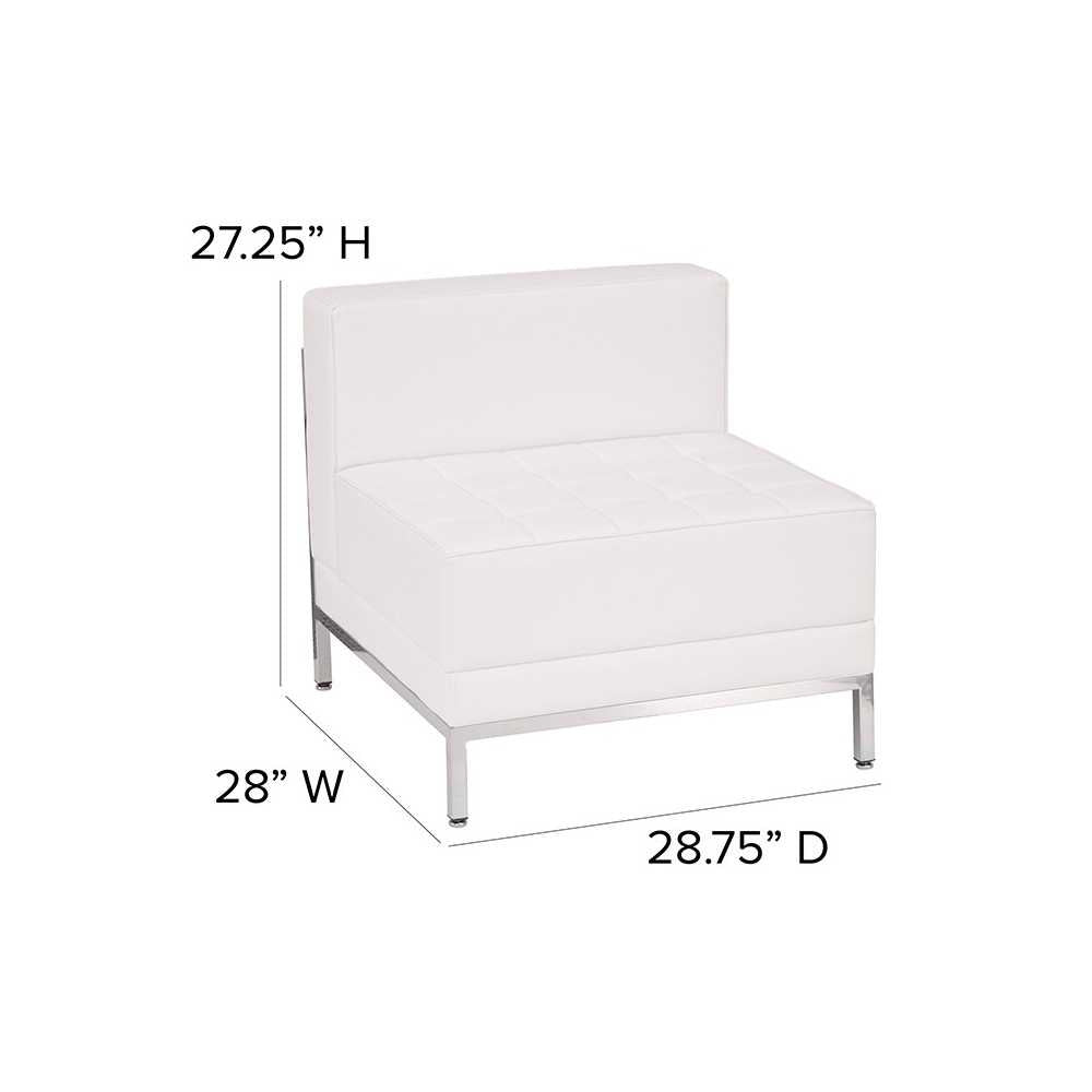 Contemporary Melrose White LeatherSoft Middle Chair