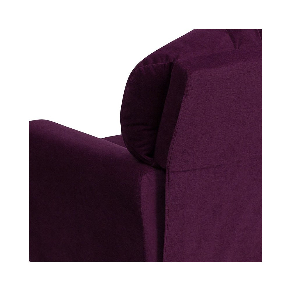 Contemporary Purple Microfiber Kids Recliner with Cup Holder