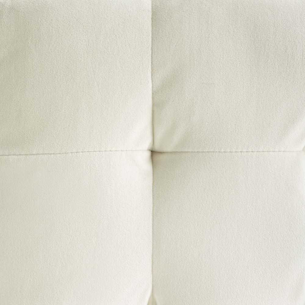 Contour Tufted Cube Performance Velvet Ottoman, Ivory