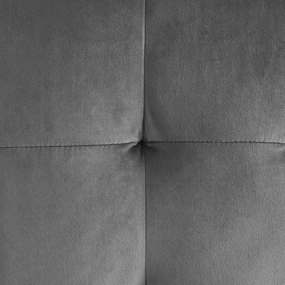 Contour Tufted Cube Performance Velvet Ottoman, Gray