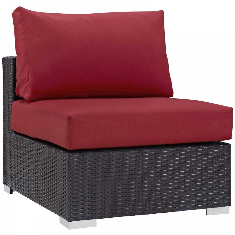 Convene 10 Piece Outdoor Patio Sectional Set, Espresso Red