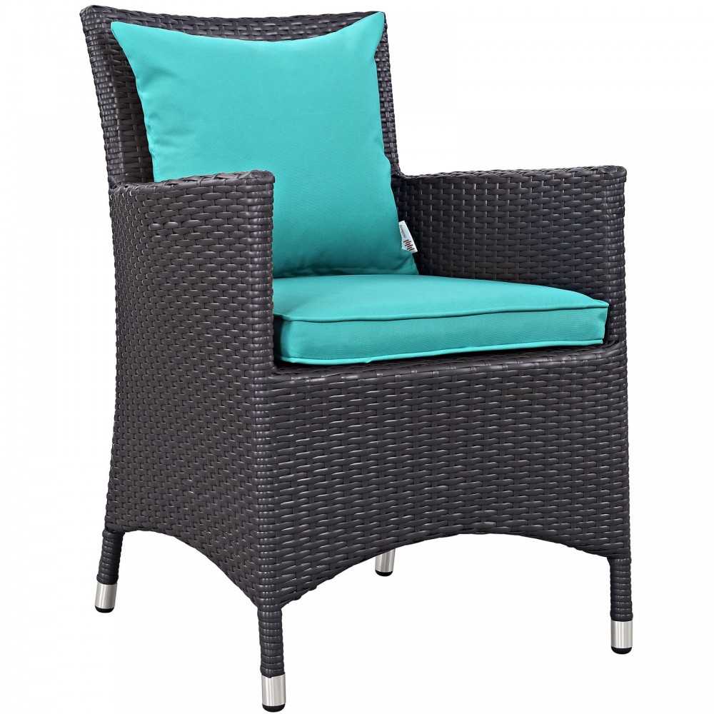 Convene 11 Piece Outdoor Patio Dining Set, Espresso Turquoise, EEI-2240-EXP-TRQ-SET