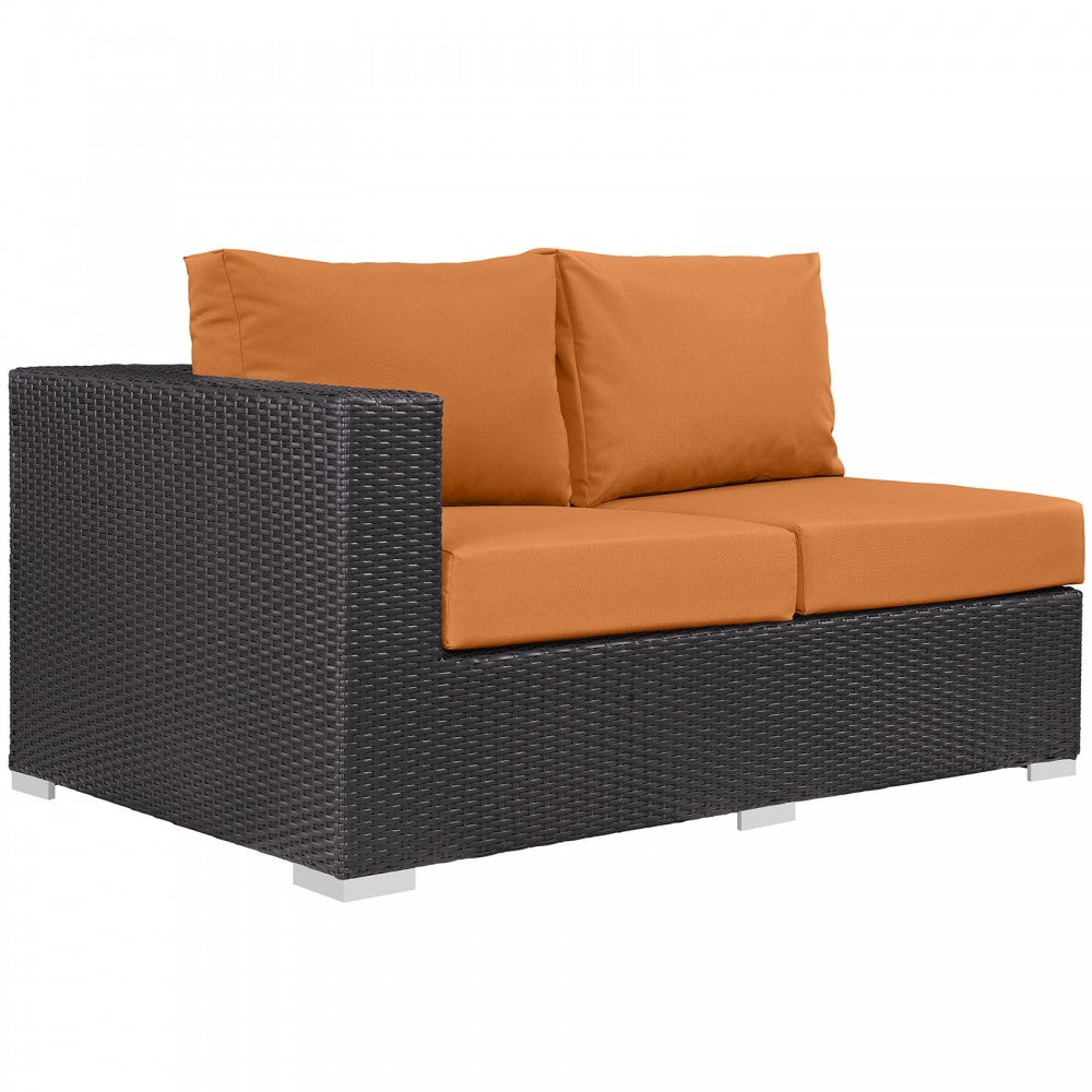 Convene 12 Piece Outdoor Patio Sectional Set, Espresso Orange