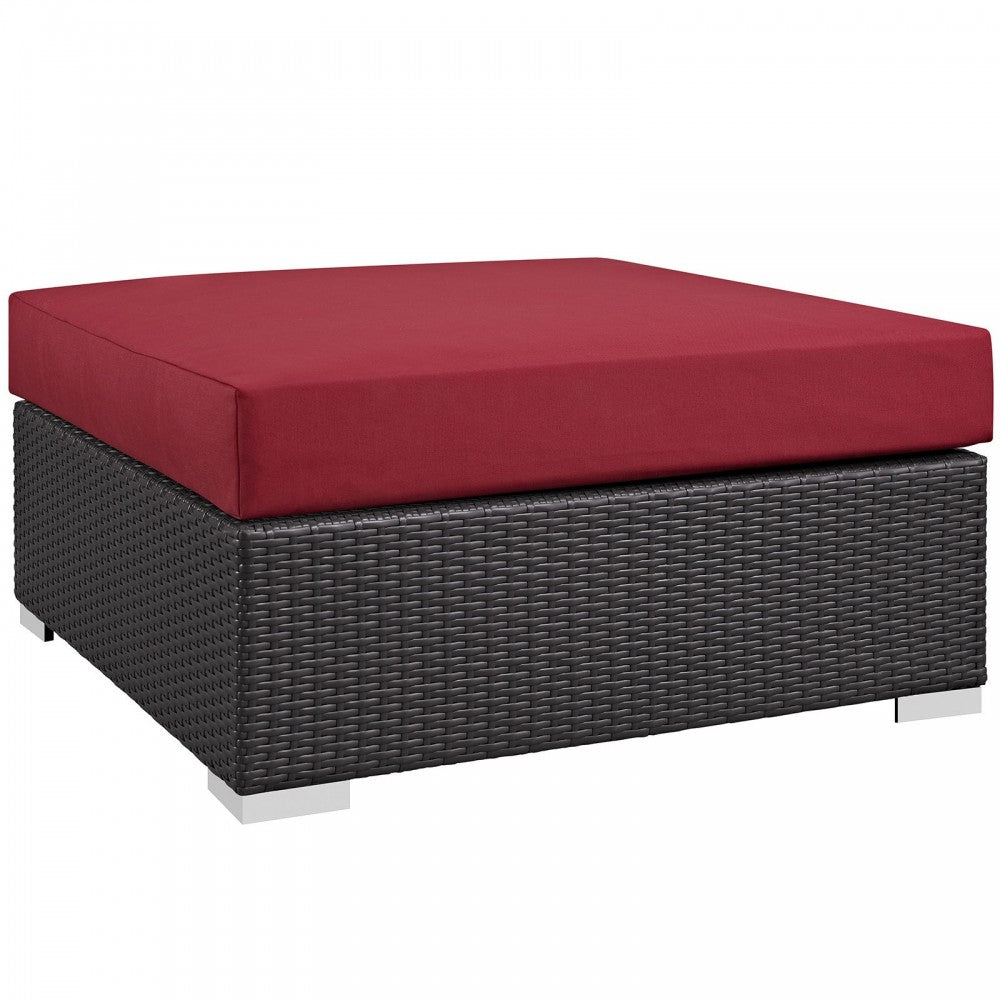 Convene 12 Piece Outdoor Patio Sectional Set, Espresso Red