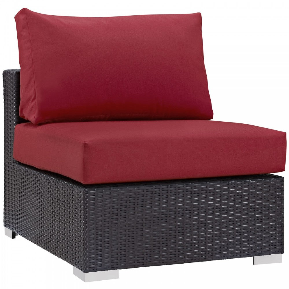 Convene 12 Piece Outdoor Patio Sectional Set, Espresso Red