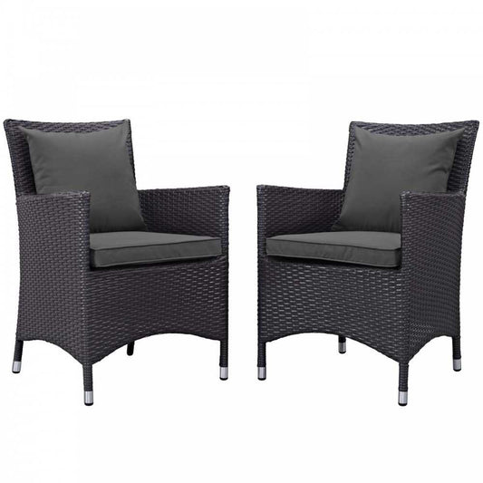 Convene 2 Piece Outdoor Patio Dining Set, Espresso Charcoal