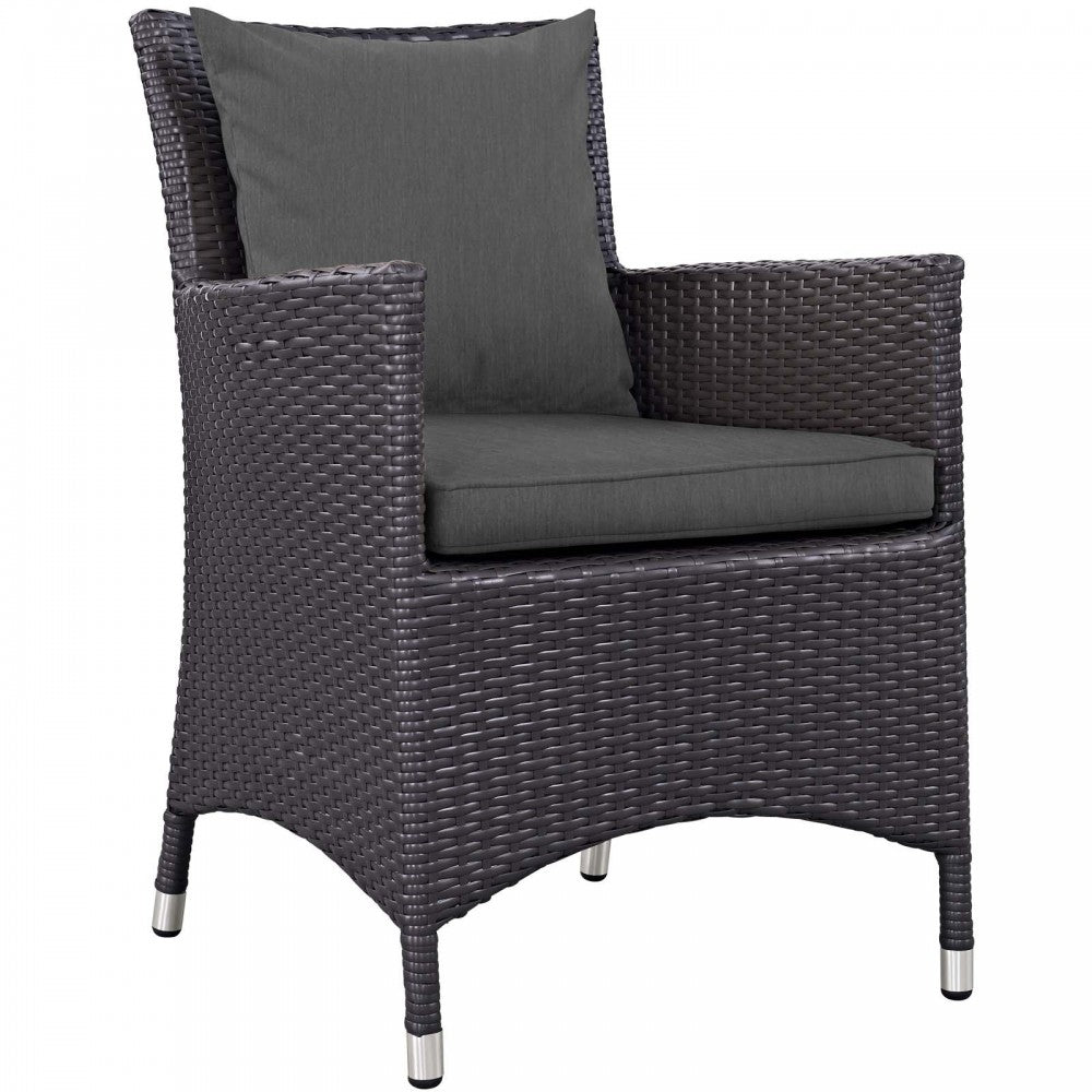 Convene 2 Piece Outdoor Patio Dining Set, Espresso Charcoal