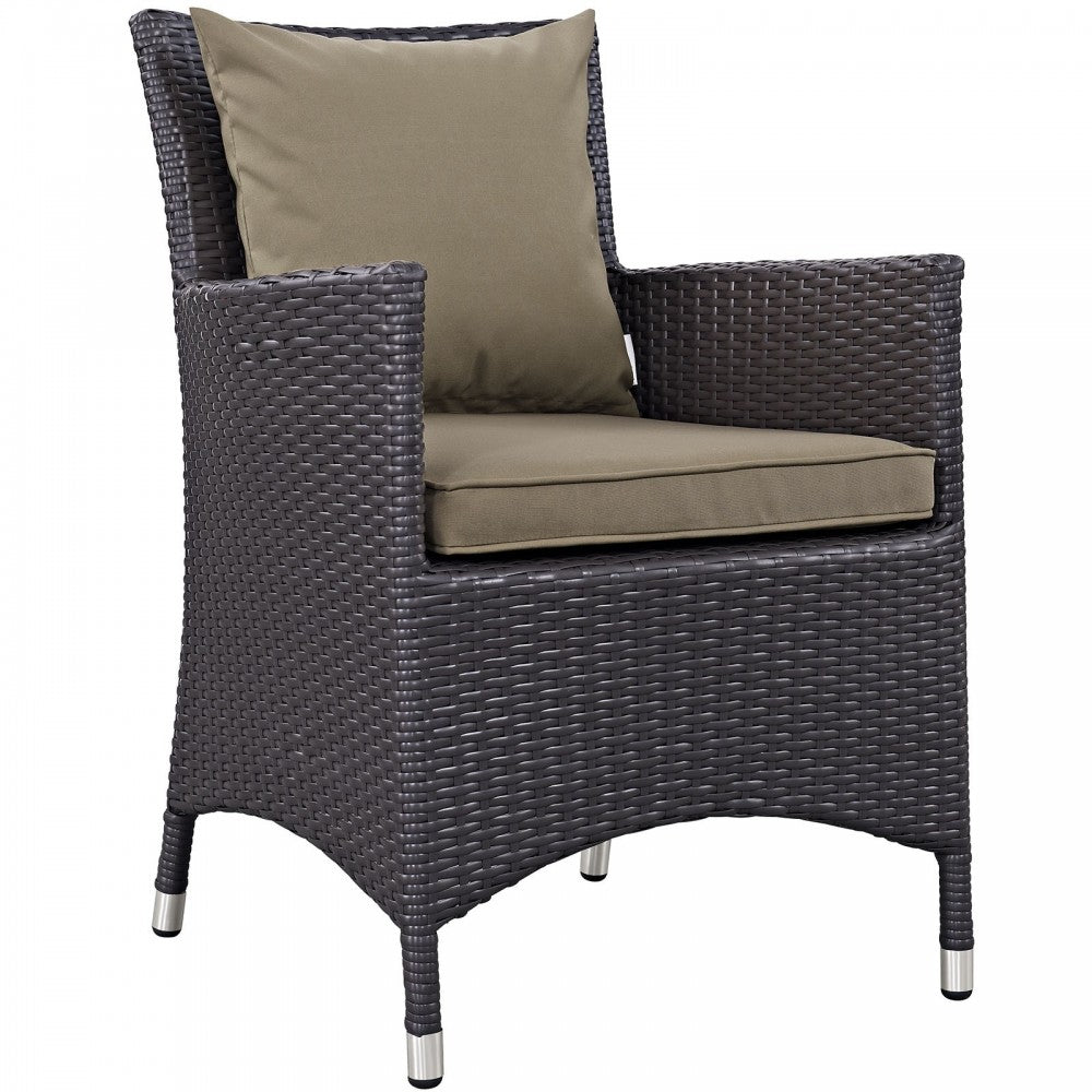 Convene 2 Piece Outdoor Patio Dining Set, Espresso Mocha