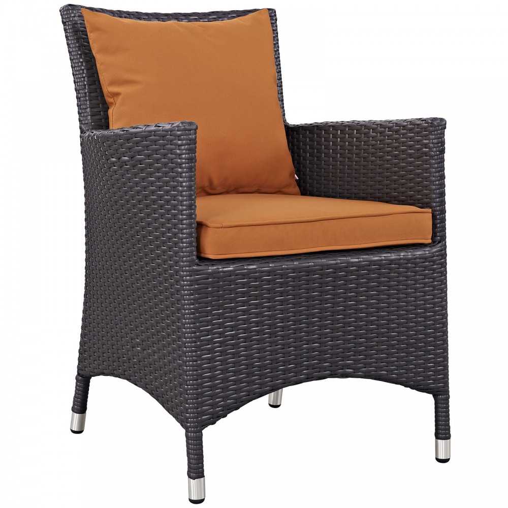 Convene 2 Piece Outdoor Patio Dining Set, Espresso Orange