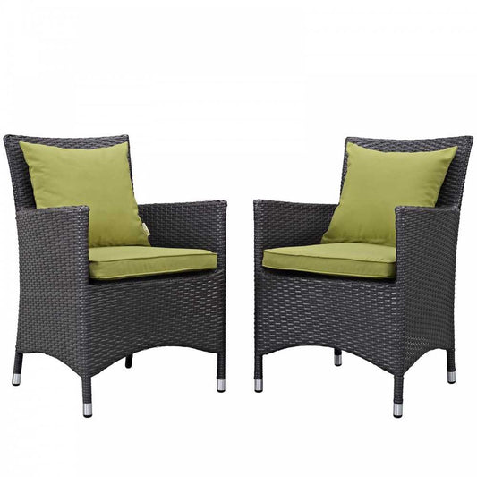 Convene 2 Piece Outdoor Patio Dining Set, Espresso Peridot