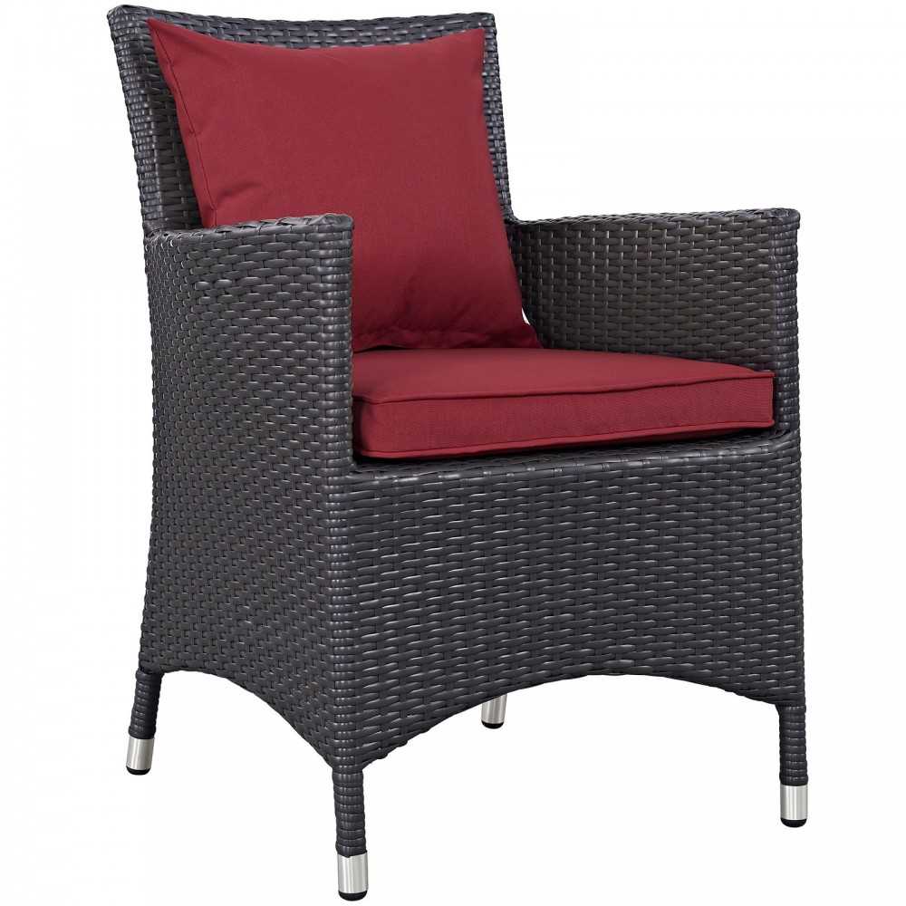 Convene 2 Piece Outdoor Patio Dining Set, Espresso Red