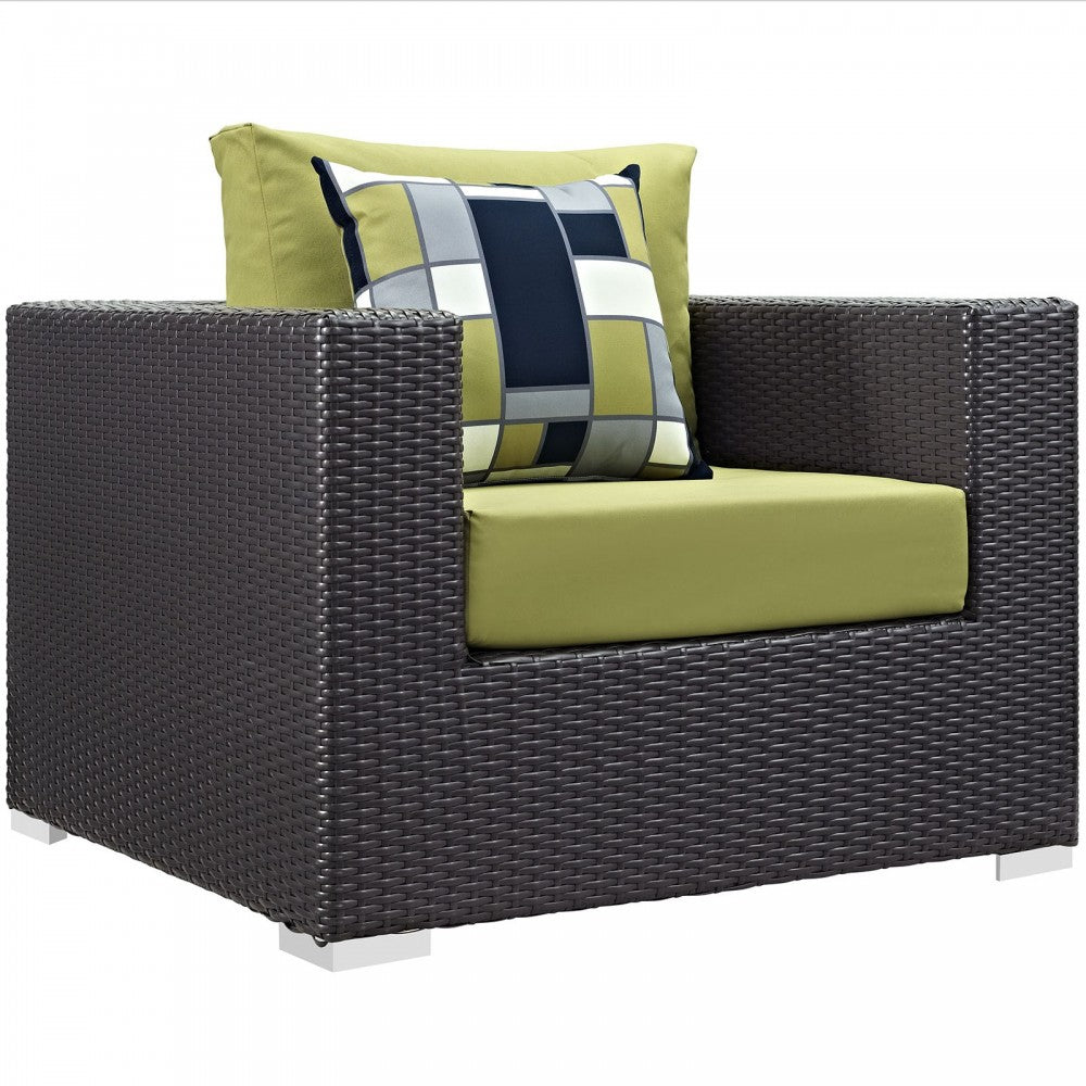 Convene 3 Piece Outdoor Patio Sofa Set, Espresso Peridot, EEI-2363-EXP-PER-SET