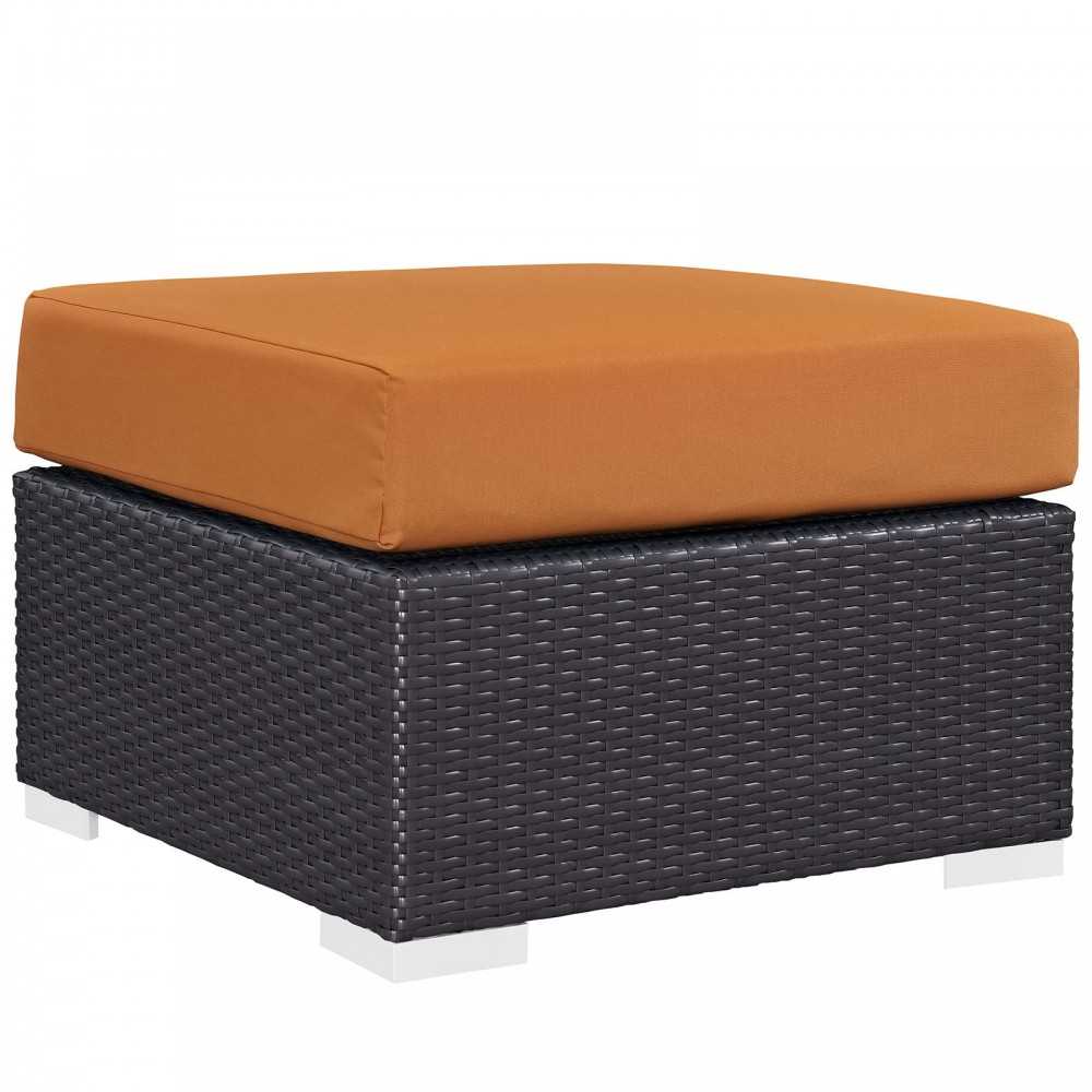 Convene 3 Piece Outdoor Patio Sofa Set, Espresso Orange, EEI-2178-EXP-ORA-SET