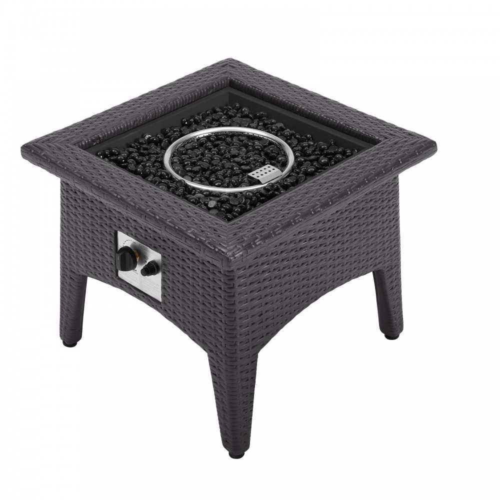 Convene 3 Piece Set Outdoor Patio with Fire Pit, Espresso Beige, EEI-3729-EXP-BEI-SET