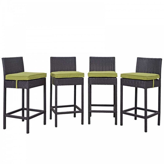 Convene 4 Piece Outdoor Patio Pub Set, Espresso Peridot