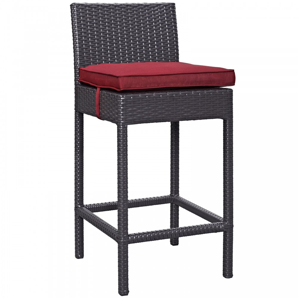 Convene 4 Piece Outdoor Patio Pub Set, Espresso Red