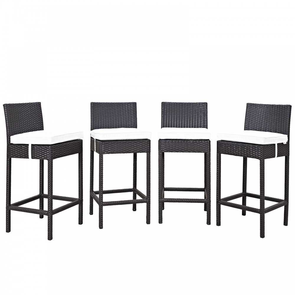 Convene 4 Piece Outdoor Patio Pub Set, Espresso White