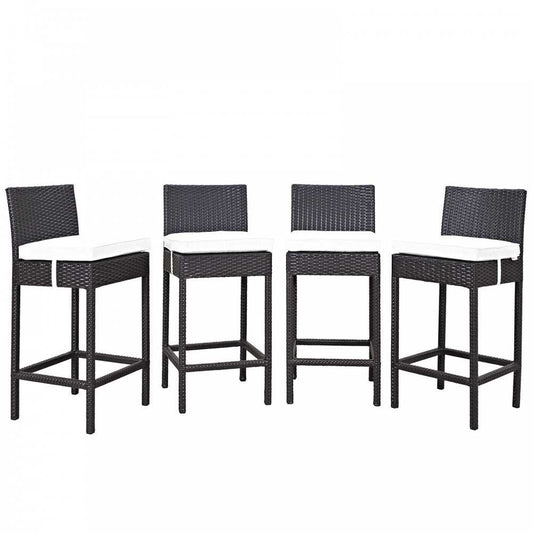 Convene 4 Piece Outdoor Patio Pub Set, Espresso White