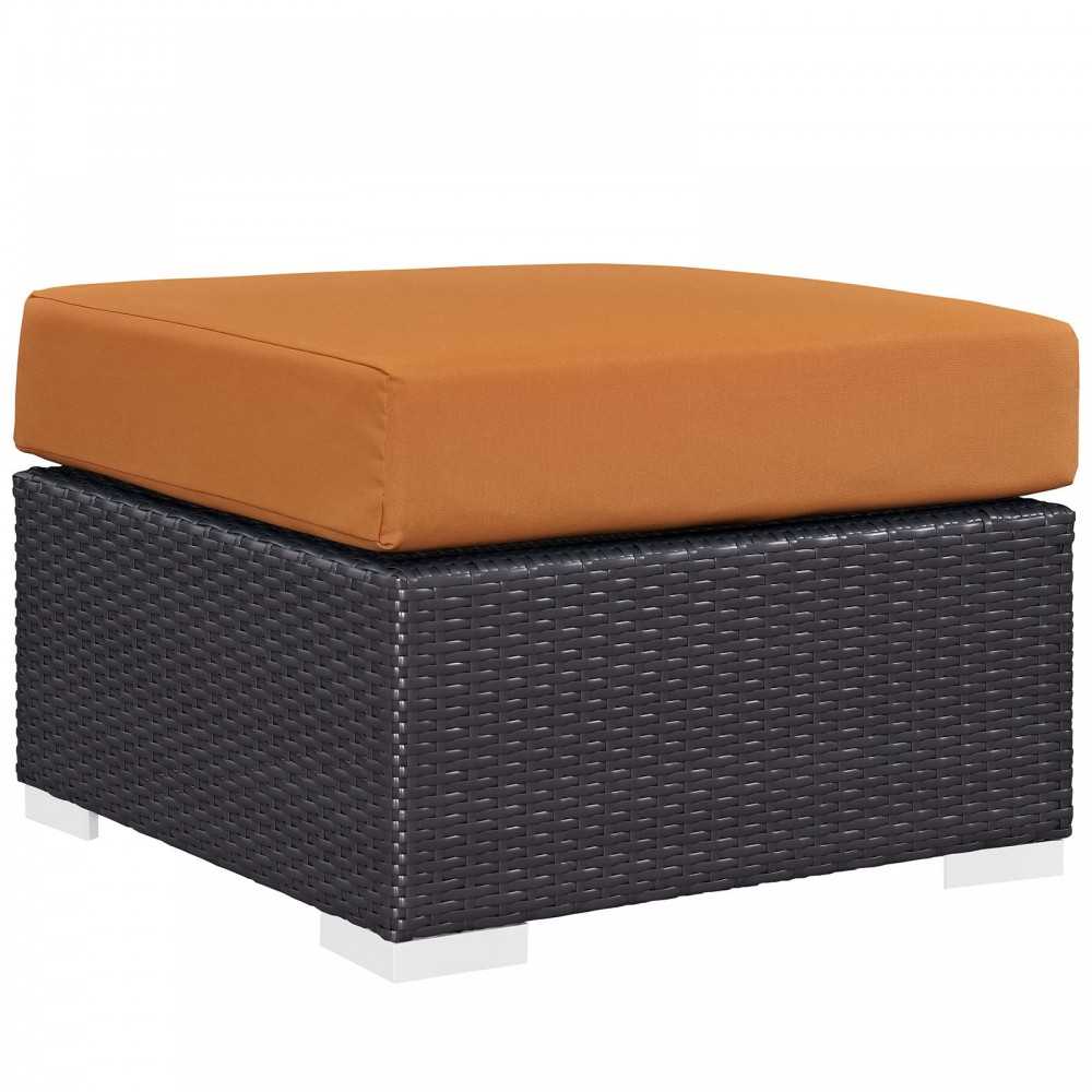 Convene 4 Piece Outdoor Patio Sectional Set, Espresso Orange