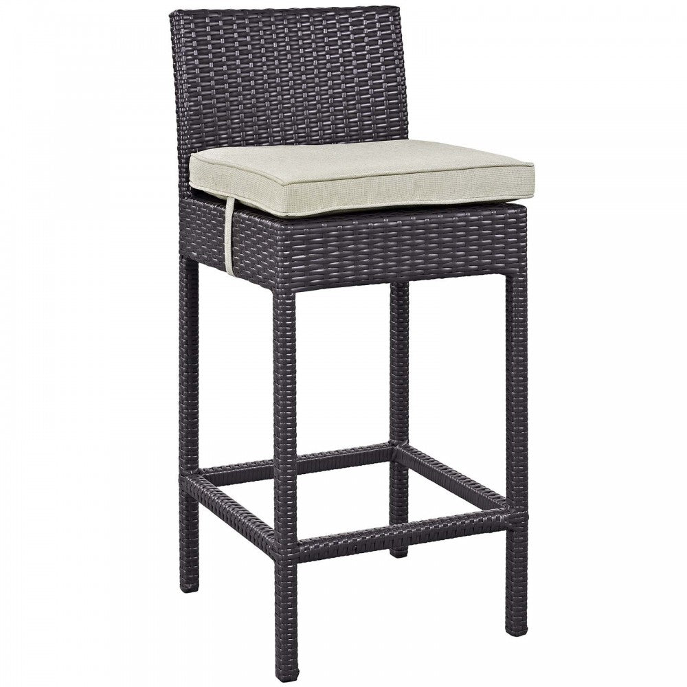 Convene 5 Piece Outdoor Patio Pub Set, Espresso Beige, EEI-1964-EXP-BEI-SET