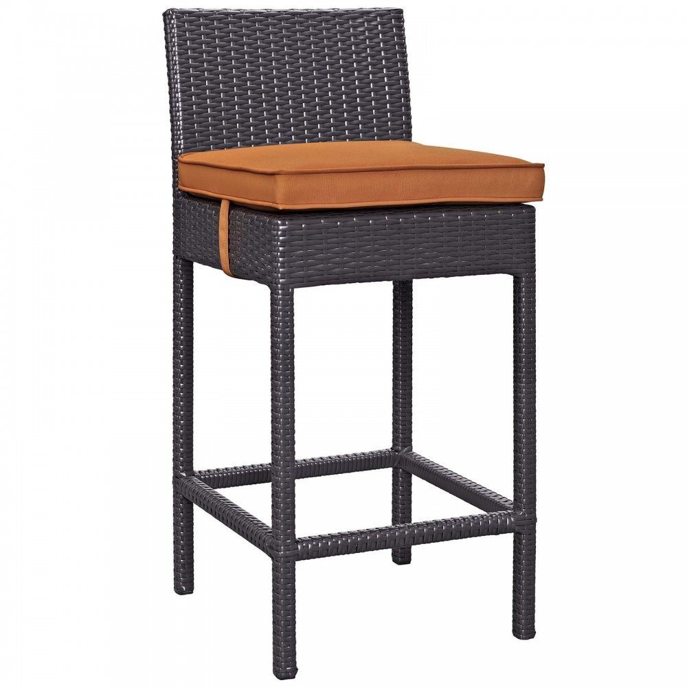 Convene 5 Piece Outdoor Patio Pub Set, Espresso Orange, EEI-1964-EXP-ORA-SET