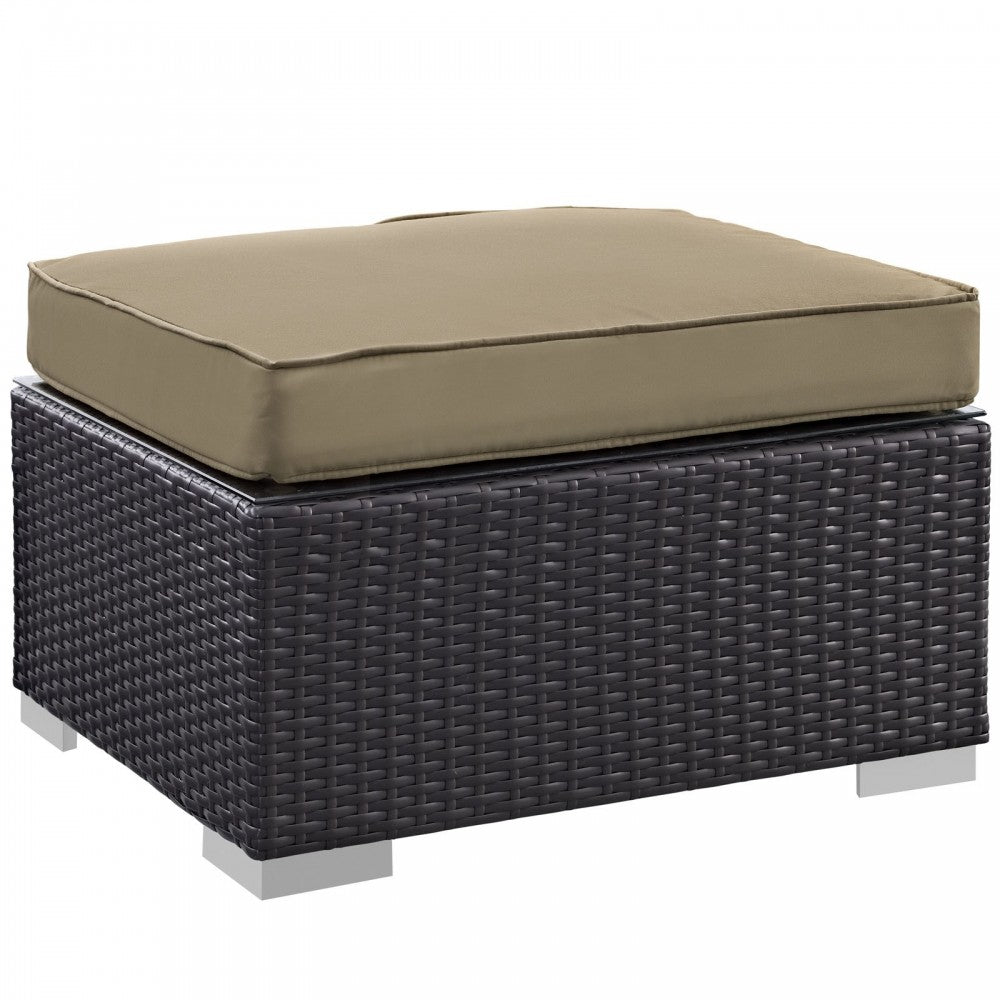 Convene 5 Piece Outdoor Patio Sectional Set, Espresso Mocha, EEI-1809-EXP-MOC-SET