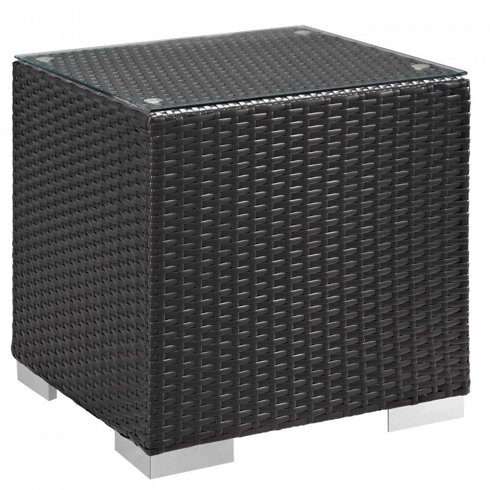 Convene 5 Piece Outdoor Patio Sectional Set, Espresso Orange, EEI-1809-EXP-ORA-SET