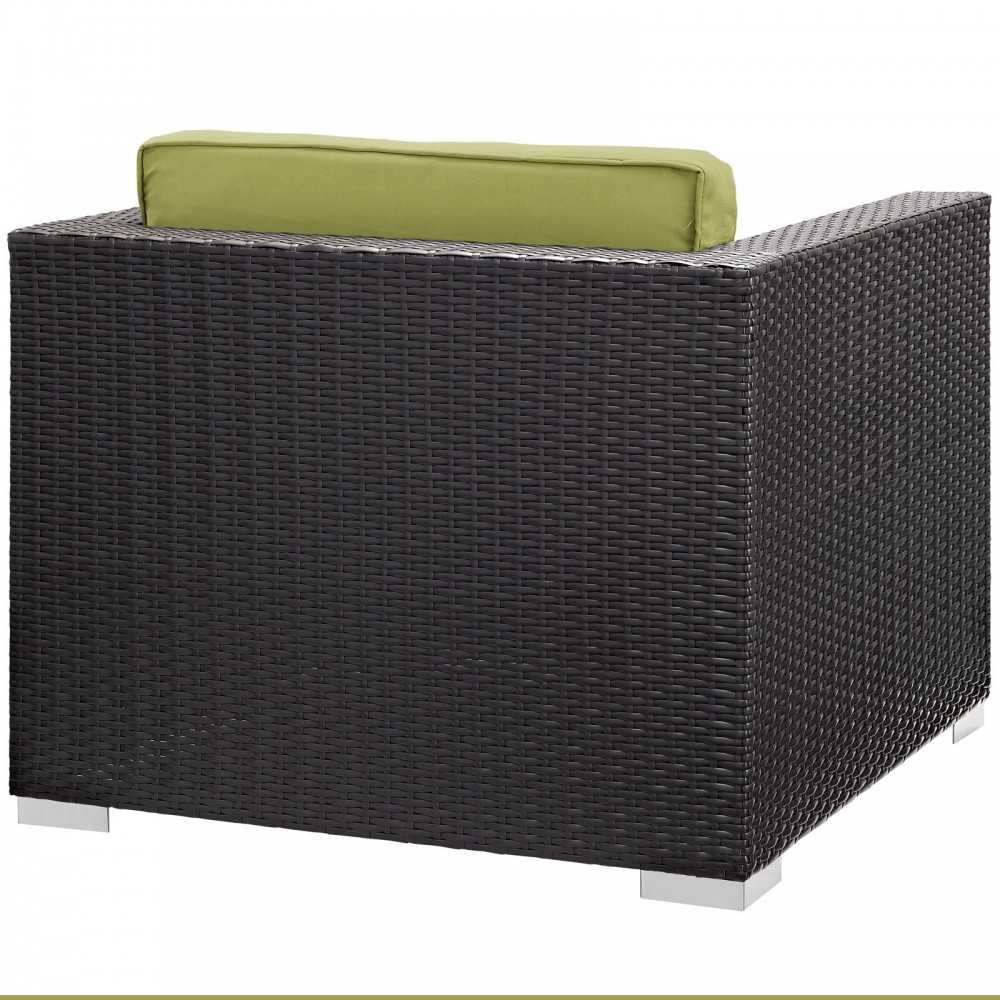 Convene 5 Piece Outdoor Patio Sectional Set, Espresso Peridot, EEI-1809-EXP-PER-SET