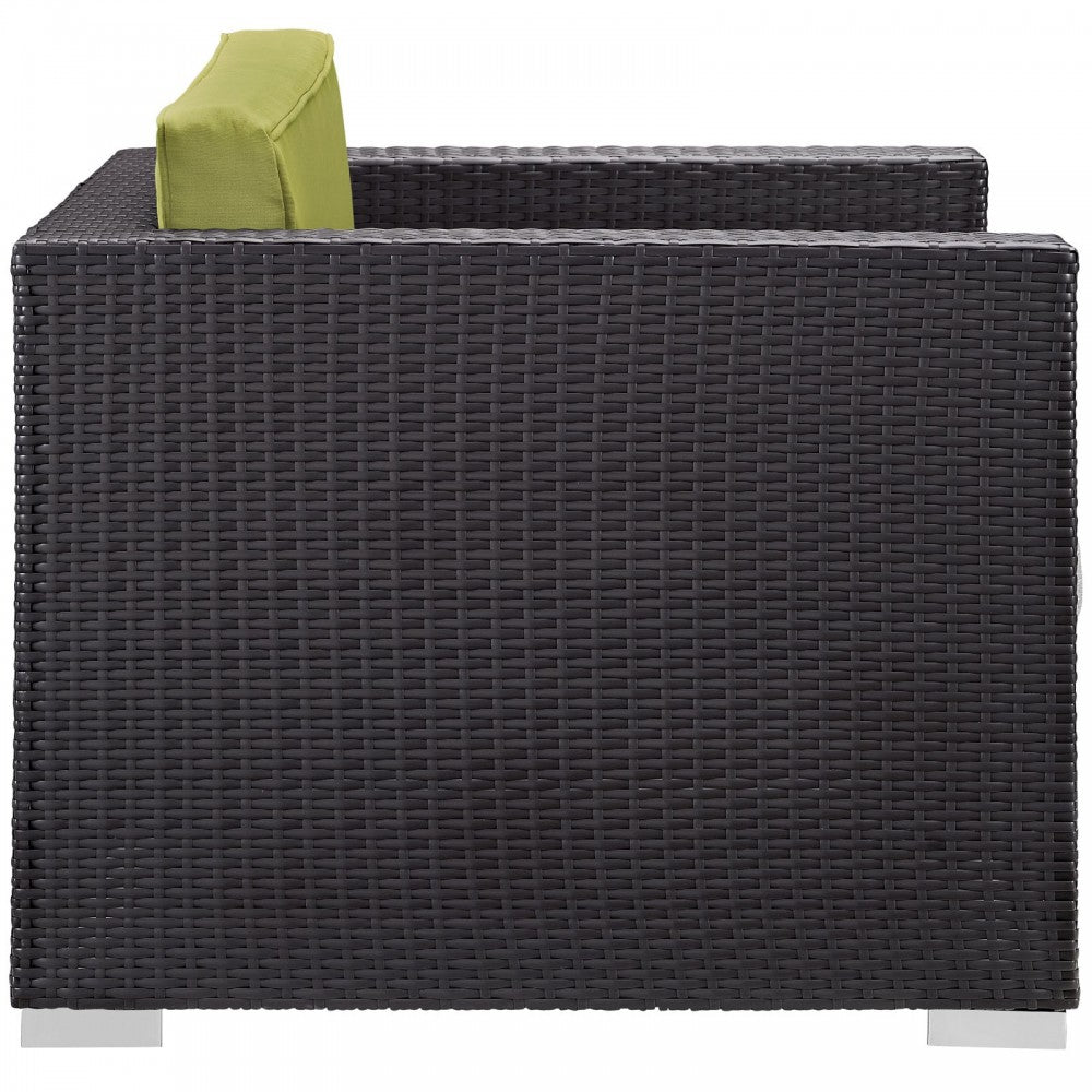 Convene 5 Piece Outdoor Patio Sectional Set, Espresso Peridot, EEI-1809-EXP-PER-SET