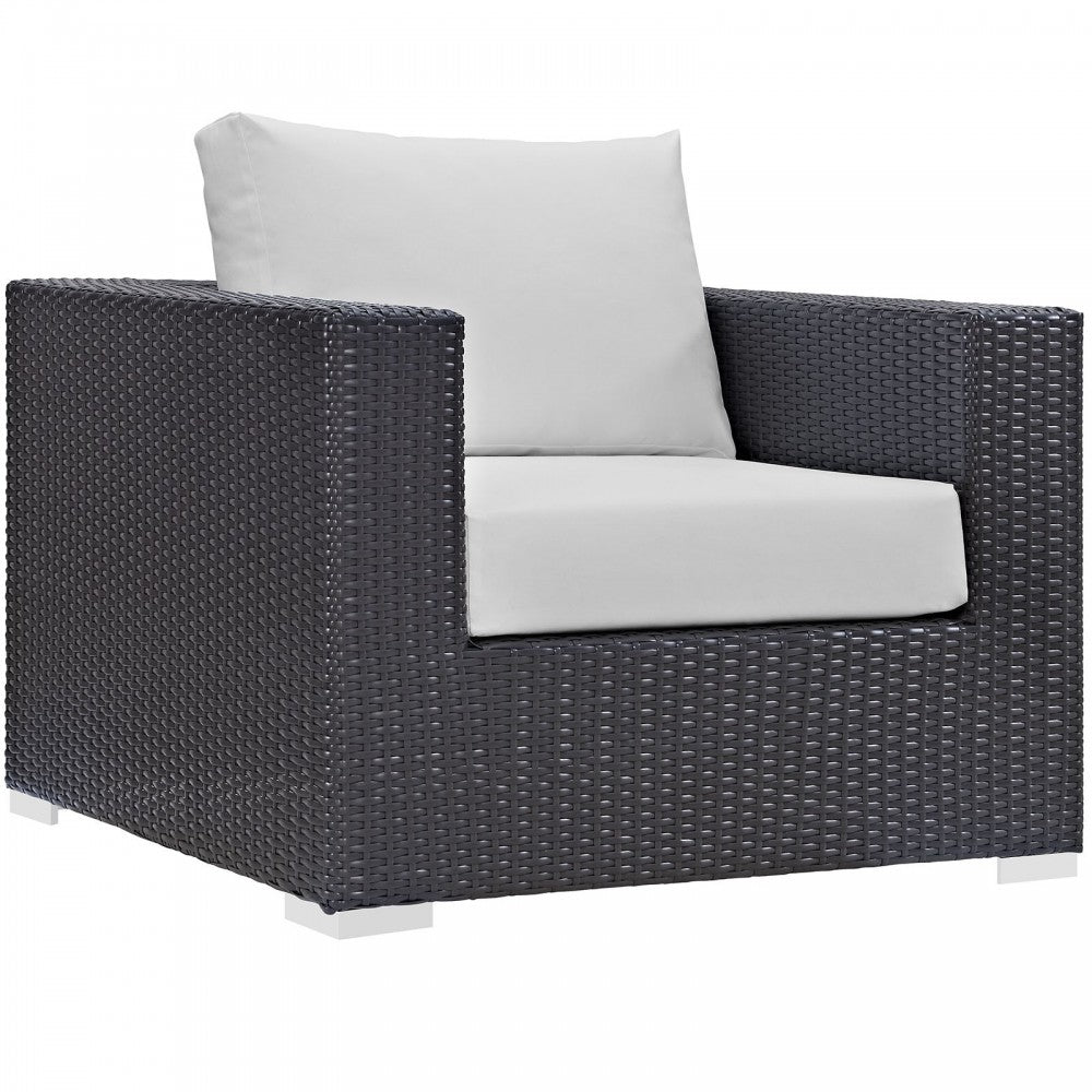 Convene 5 Piece Outdoor Patio Sofa Set, Espresso White