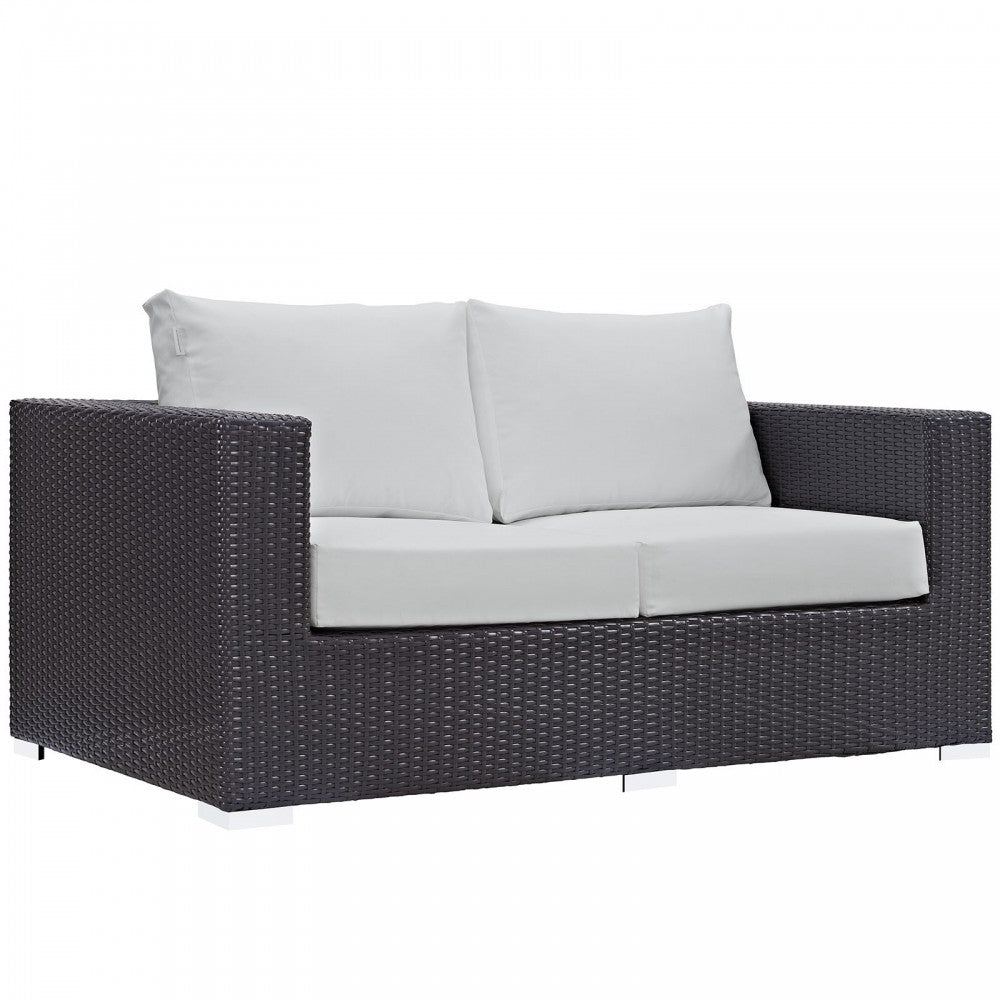 Convene 8 Piece Outdoor Patio Sofa Set, Espresso White