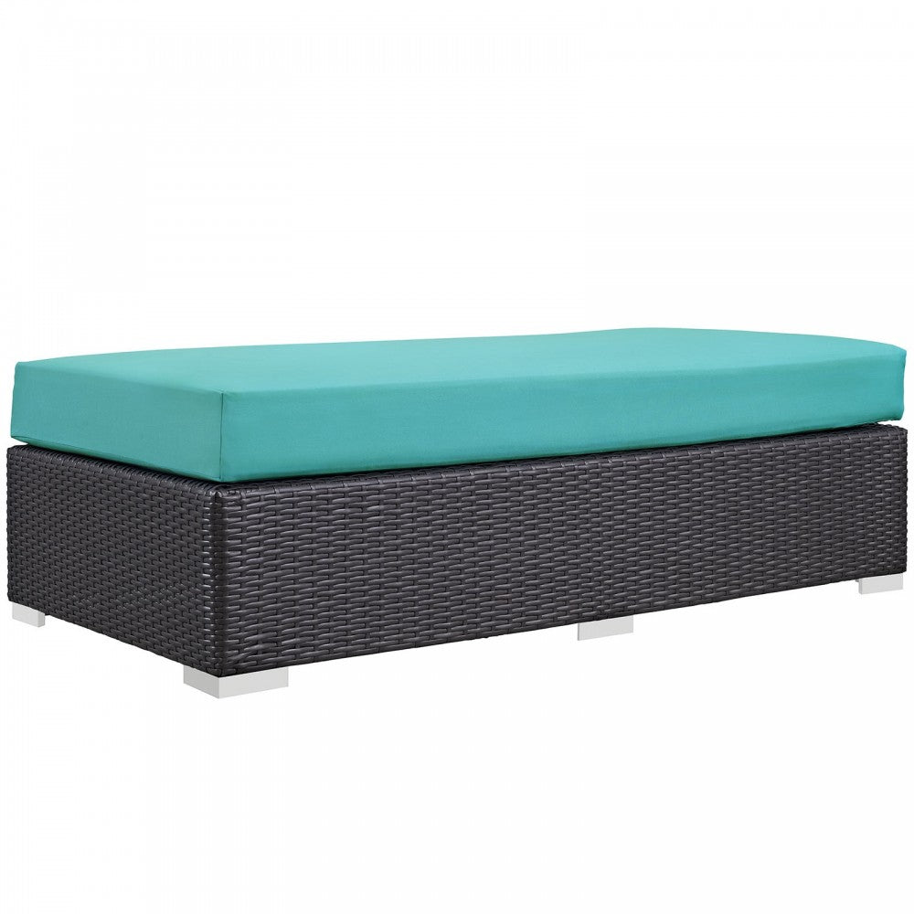 Convene 9 Piece Outdoor Patio Sofa Set, Espresso Turquoise, EEI-2354-EXP-TRQ-SET