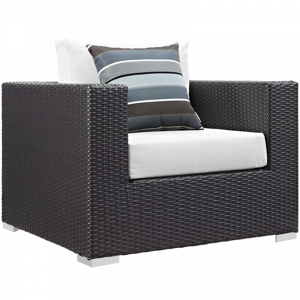 Convene 9 Piece Outdoor Patio Sofa Set, Espresso White, EEI-2354-EXP-WHI-SET