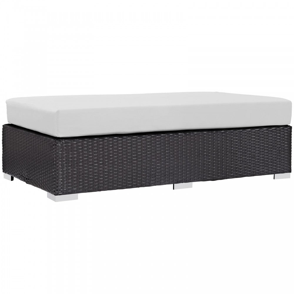 Convene 9 Piece Outdoor Patio Sofa Set, Espresso White, EEI-2354-EXP-WHI-SET