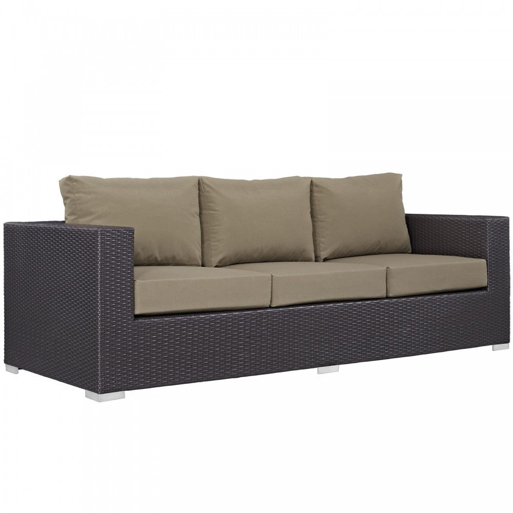 Convene 9 Piece Outdoor Patio Sofa Set, Espresso Mocha, EEI-2161-EXP-MOC-SET