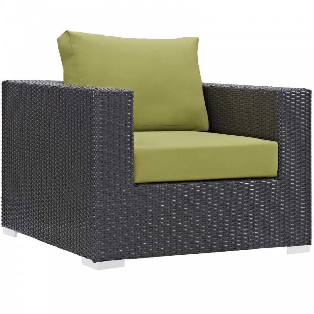 Convene 9 Piece Outdoor Patio Sofa Set, Espresso Peridot, EEI-2161-EXP-PER-SET