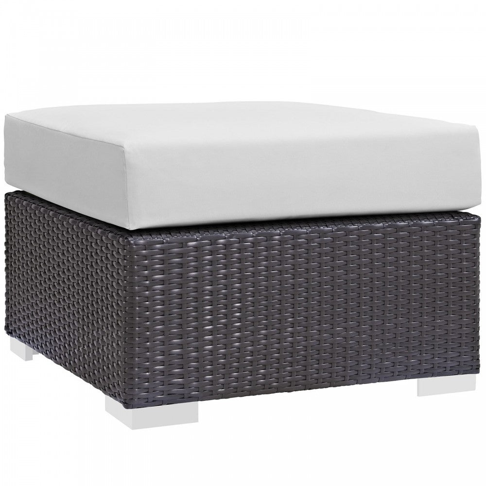 Convene 9 Piece Outdoor Patio Sofa Set, Espresso White, EEI-2161-EXP-WHI-SET