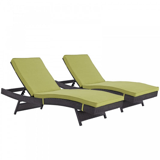 Convene Chaise Outdoor Patio Set of 2, Espresso Peridot